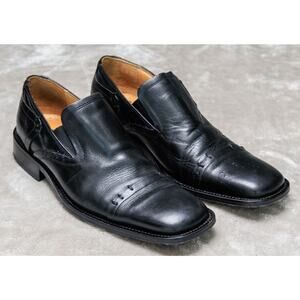 Kenneth Cole New York Black Leather Slip On Square Toe Loafers Mens Size 10